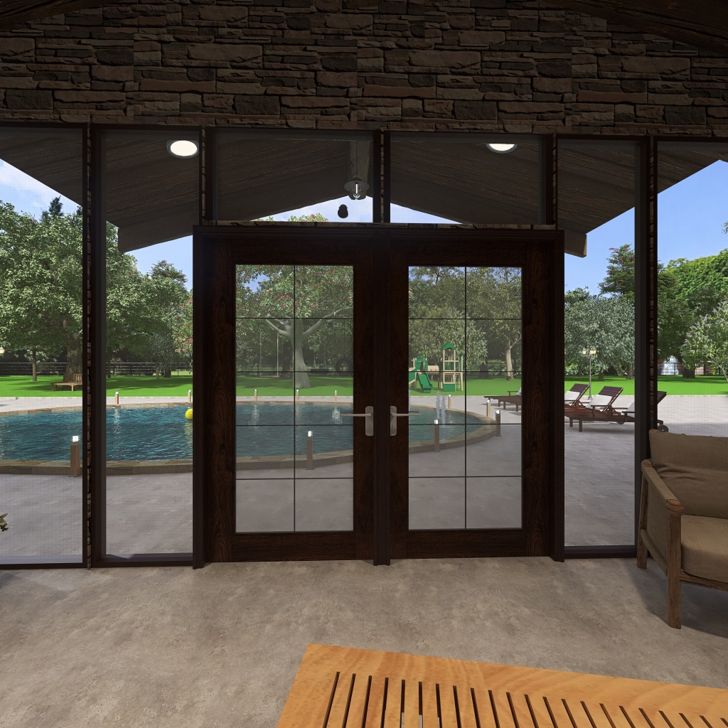 Contemporary Screened Porch 3d design renderings