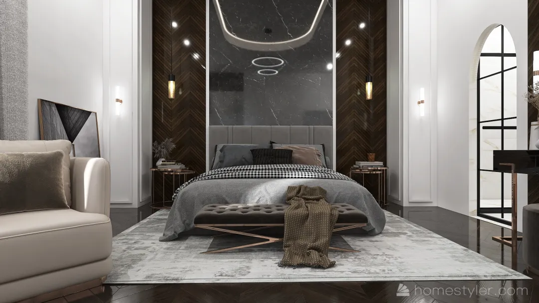 Luxurious Master Bedroom 3d design renderings