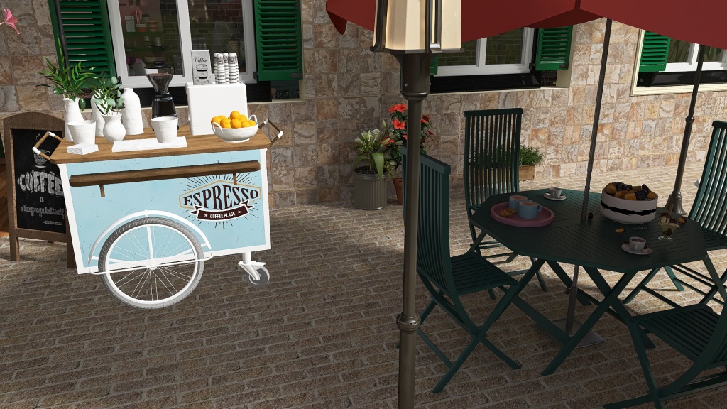 #TeaBreakContest-Exotic Coffee Place 3d design renderings