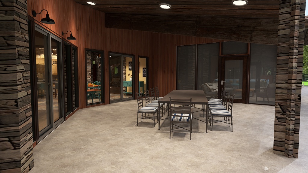 Contemporary Back Porch 3d design renderings