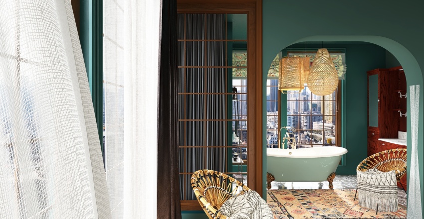 #StPatrickContest - The apartment is in green tones 3d design renderings