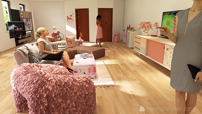 #TeaBreakContest - Pink 3d design renderings