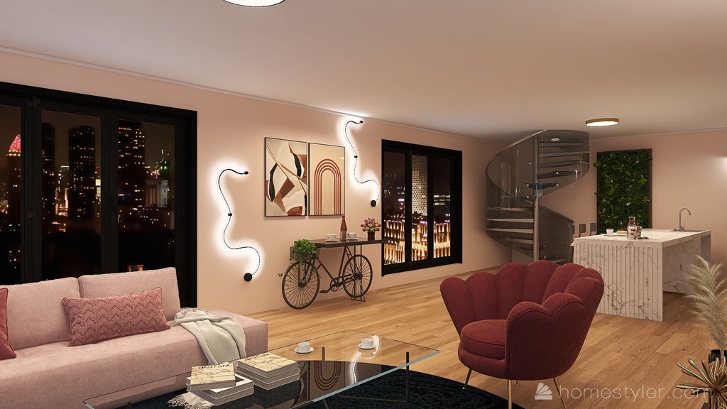 adrien's and marinette's apartement 3d design renderings