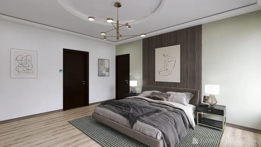 Modern Master Bed 3d design renderings