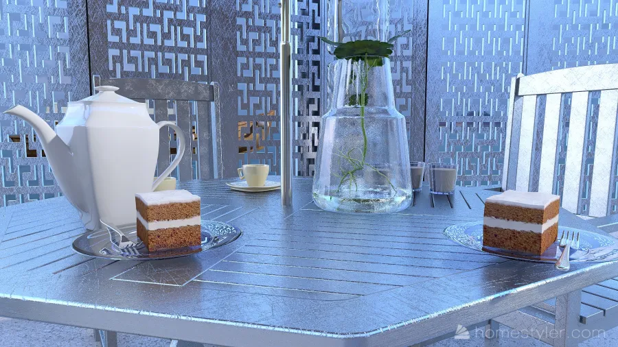 #Tea break Contest  The Pergola Cafe 3d design renderings