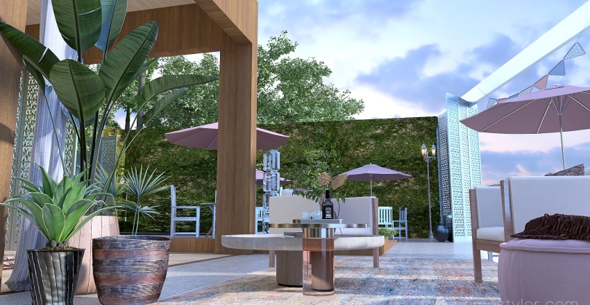 #Tea break Contest  The Pergola Cafe 3d design renderings
