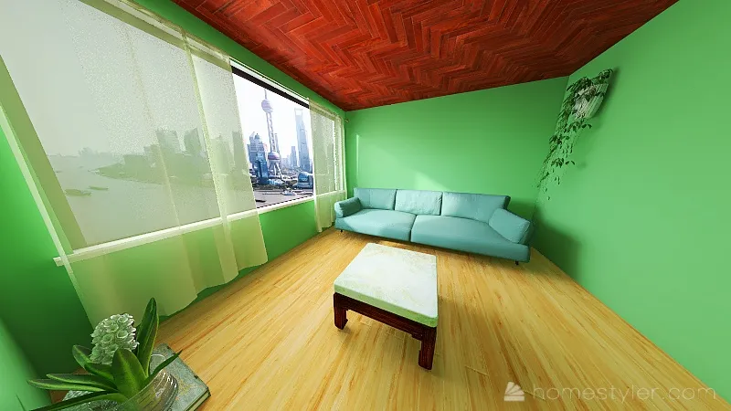 Green Room 3d design renderings