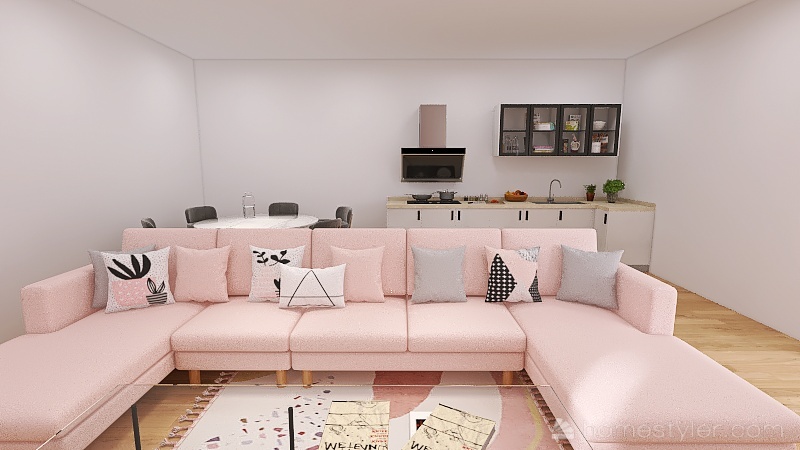 A Pink House 3d design renderings