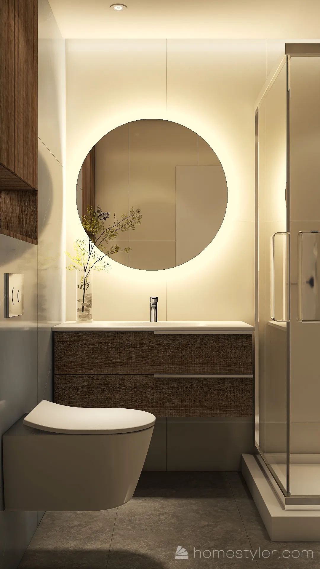 White Tiny Bathroom_copy 3d design renderings