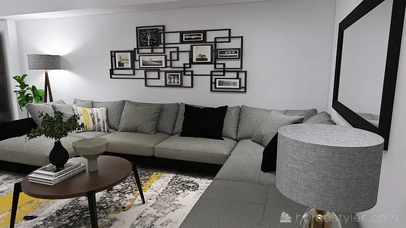 Media/Family Room 3d design renderings