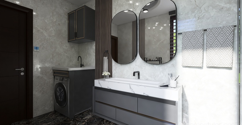 Modern Second Bathroom 3d design renderings