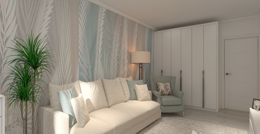 Спальня-гостиная 3d design renderings