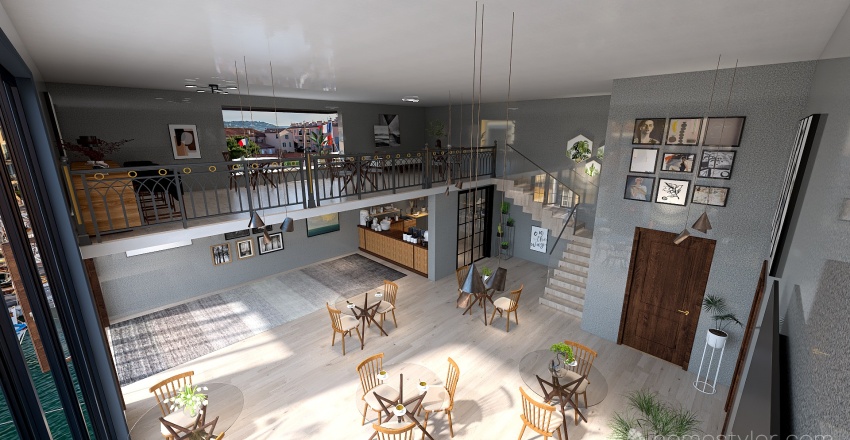Coffee House 3d design renderings