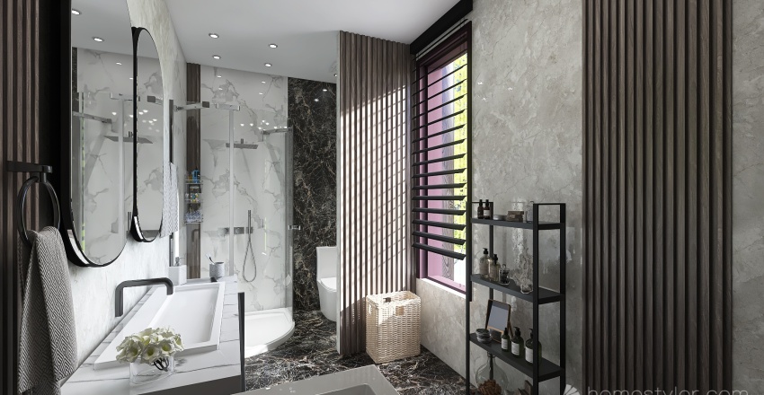 Modern Second Bathroom 3d design renderings