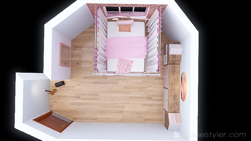 Pink and Gold Glitter Bedroom - 15 min challenge 3d design picture 20.76