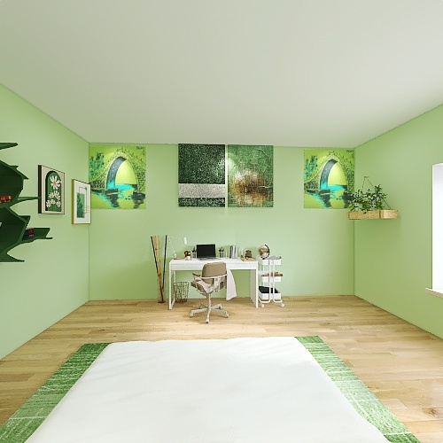 #StPatrickContest|Green Bedroom| 3d design renderings