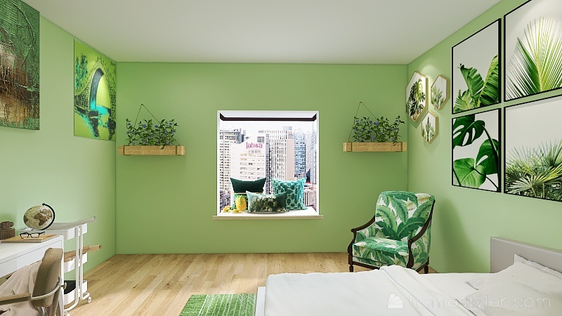 #StPatrickContest|Green Bedroom| 3d design renderings