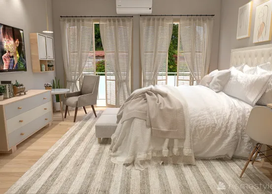 Aesthetically Pleasing Minimalist Korean Bedrooms Design Rendering