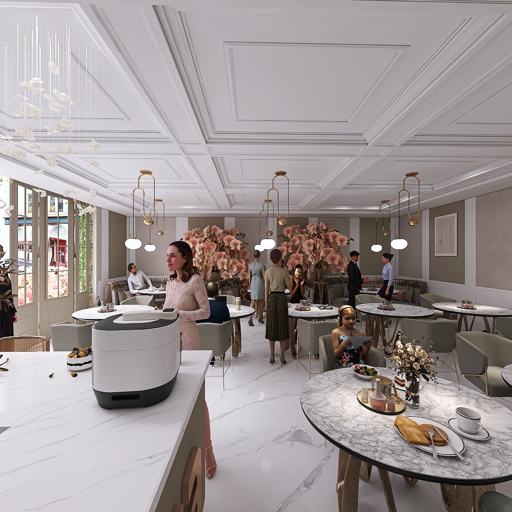 Lounge and Restaurant 3d design renderings