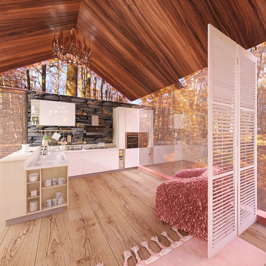 Warm and Cozy in Pink 3d design renderings