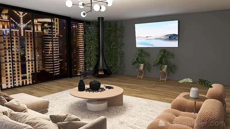 chill almost like summery vibes apartment 3d design renderings