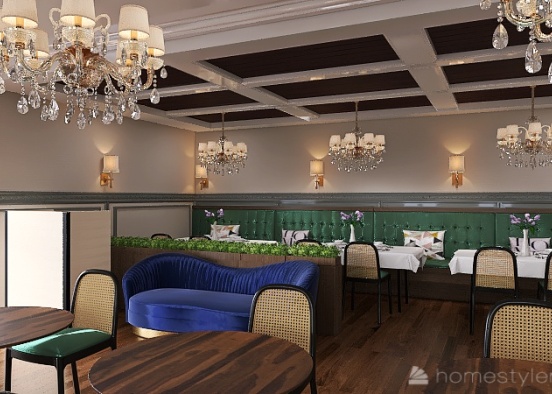 French Country Restaurant Design Rendering