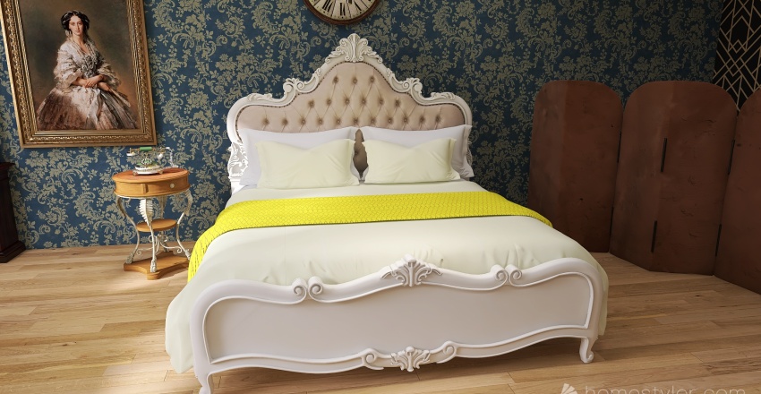 Very small royal bedroom 3d design renderings