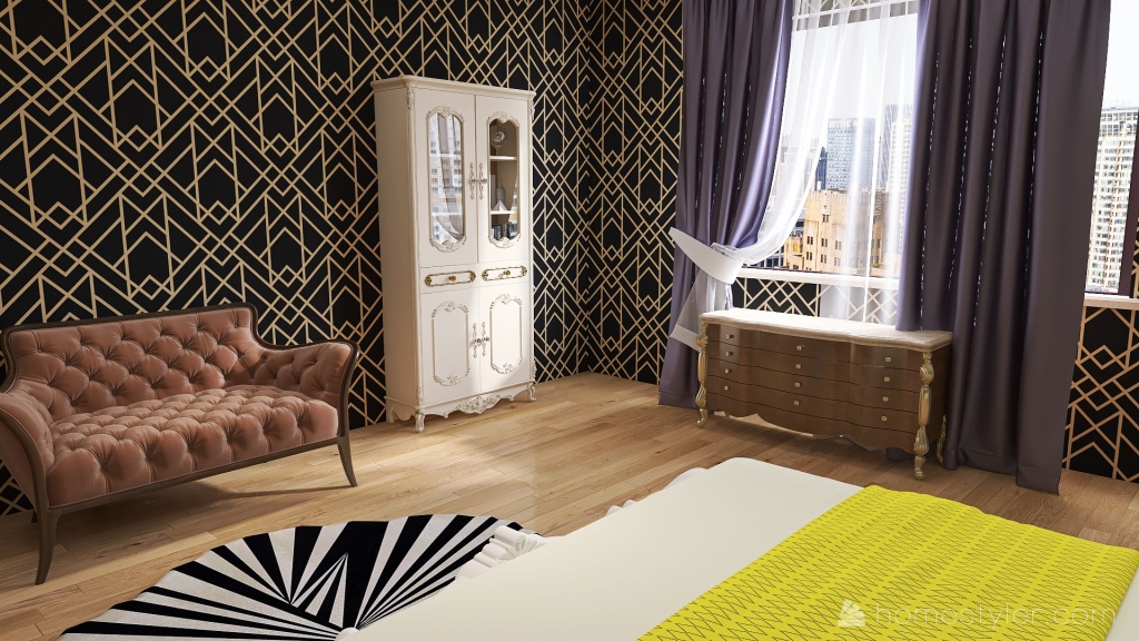 Very small royal bedroom 3d design renderings