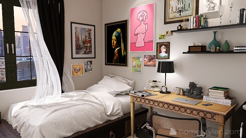 Ultimate Dorm Room 3d design renderings