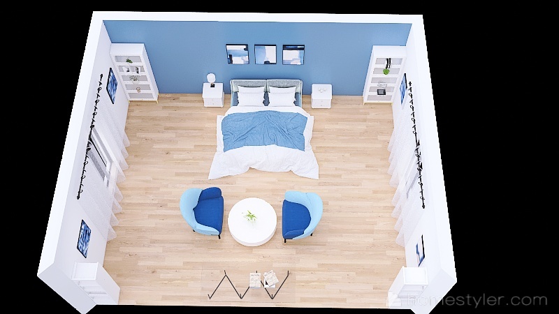 Cozy Blue Bedroom 3d design picture 40.18