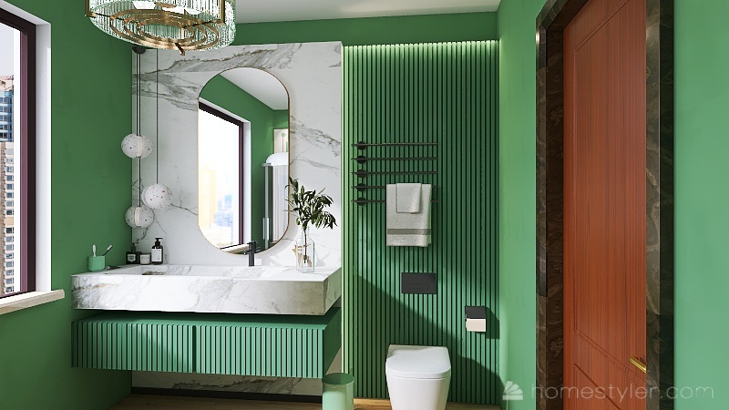St. Patrick's Day Bathroom 3d design renderings