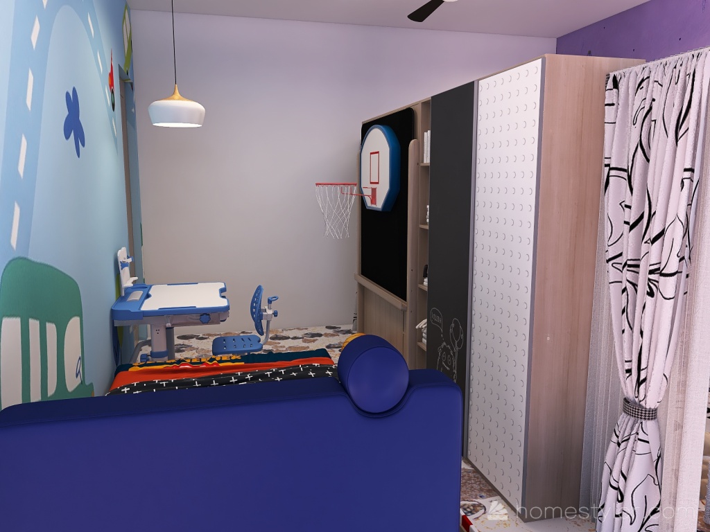 Shared Kids Room (Boy and Girl) 3d design renderings