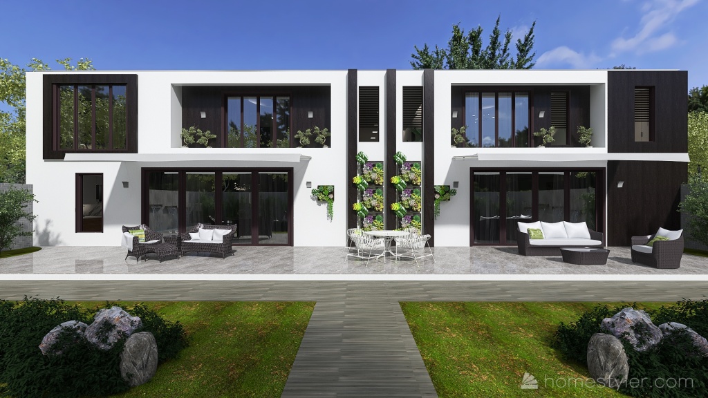 Modern Garden home 3d design renderings