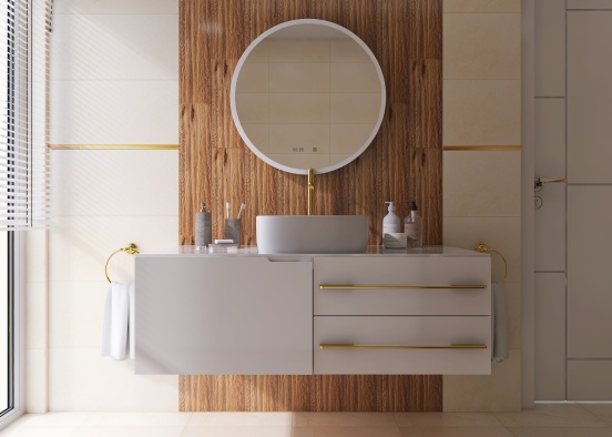 łazienka drewno Design Rendering