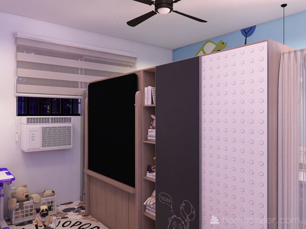 Shared Kids Room (Boy and Girl) 3d design renderings