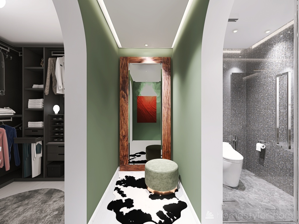 Single Open Space Apartment 3d design renderings