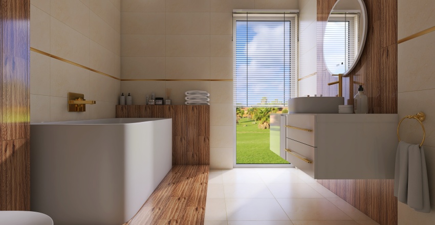łazienka drewno 3d design renderings