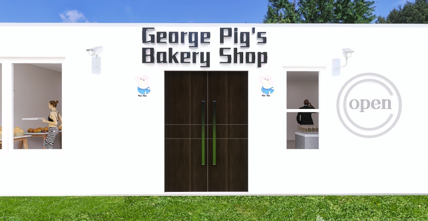 George Pig's Bakery Shop 3d design renderings