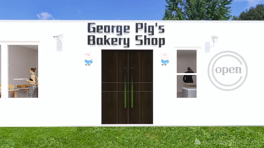 #BakeryContest-George Pig's Bakery Shop 3d design renderings