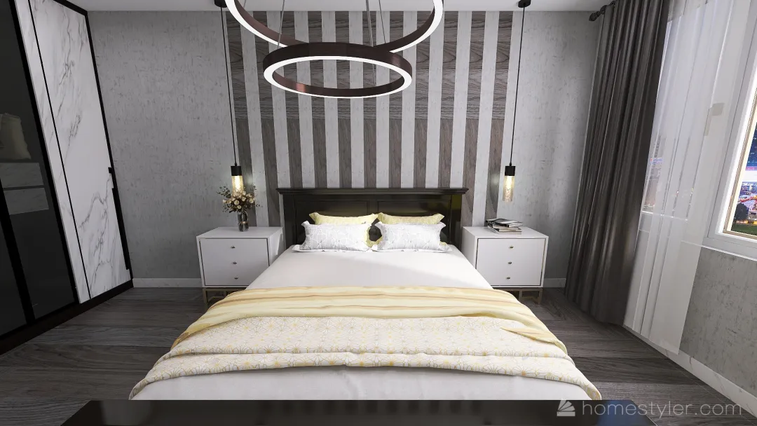 Спальня 16,96м 3d design renderings