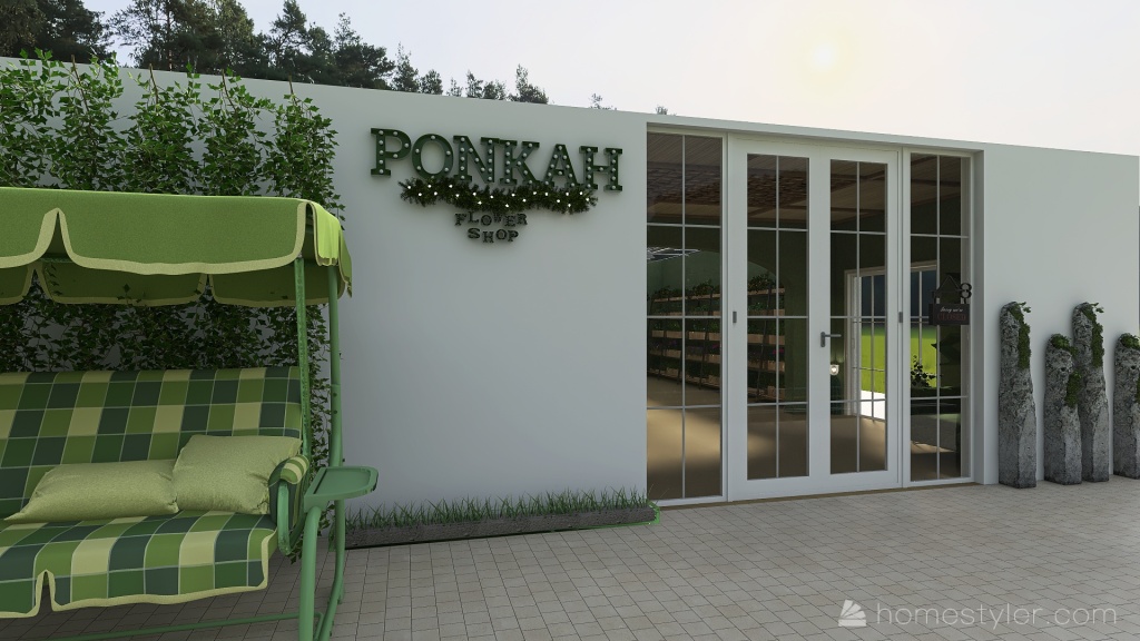 Flower Shop "Ponkah" 3d design renderings