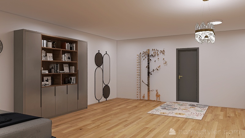 Small Shadow Grey Bedroom 3d design renderings