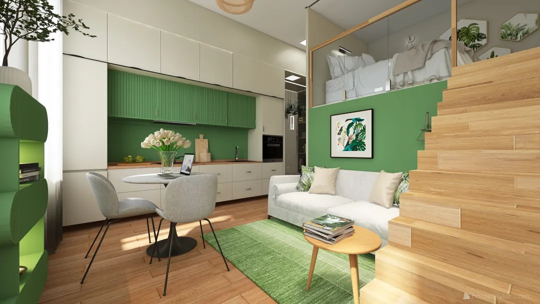 #StPatrickContest - Small apartment 3d design renderings