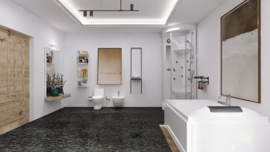 WabiSabi Master Bedroom 3d design renderings