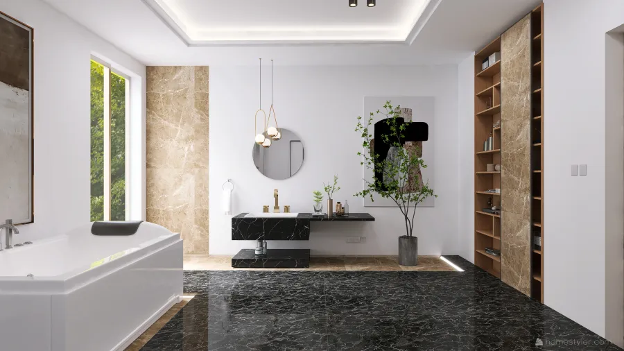 WabiSabi Master Bedroom 3d design renderings