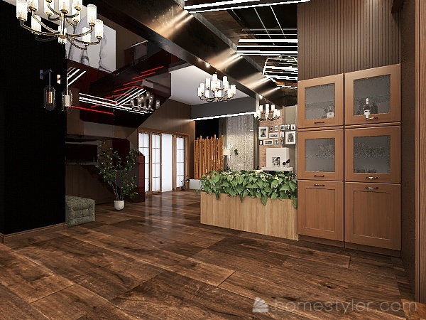 Hallway / Kitchen 3d design renderings