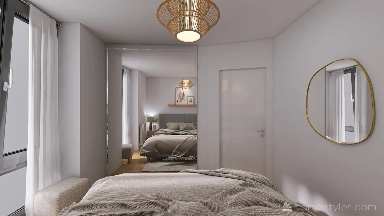 Chambre parentale 3d design renderings