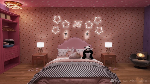 Pink and Purple Bedroom-For Pink Designs and Abby White :)
