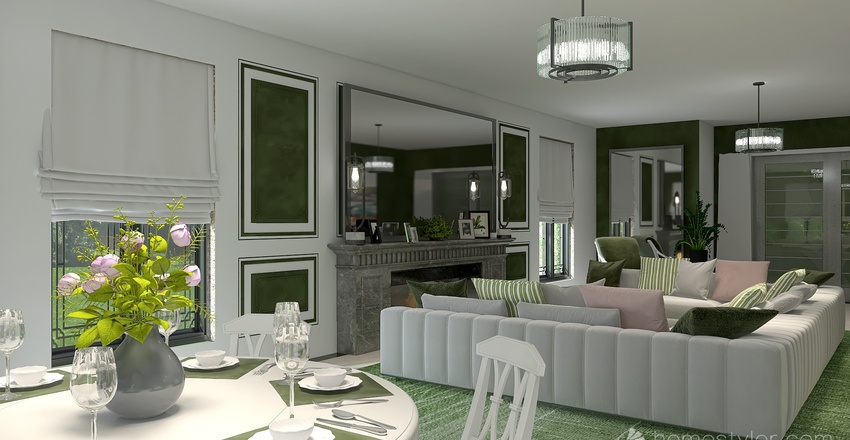 Living and Dining Room 3d design renderings