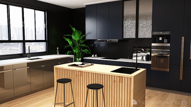 Natural Wood Home 3d design renderings